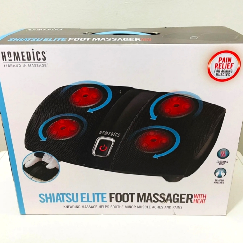 Homedics Shiatsu Elite Foot Massager Heated Personal Home Deep Tissue Kneading